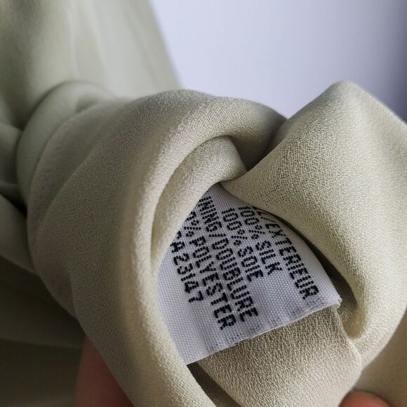 Talbots Green Silk Midi Skirt Size 12W - Picture 8 of 10